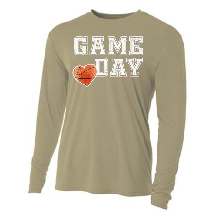 Women's Cute Basketball Mom Friday Night Game Day Cooling Performance Long Sleeve Crew