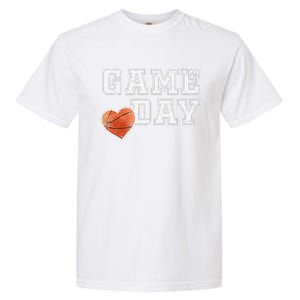 Women's Cute Basketball Mom Friday Night Game Day Garment-Dyed Heavyweight T-Shirt