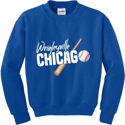 Wrigleyville Chicago Baseball American Gift Kids Sweatshirt