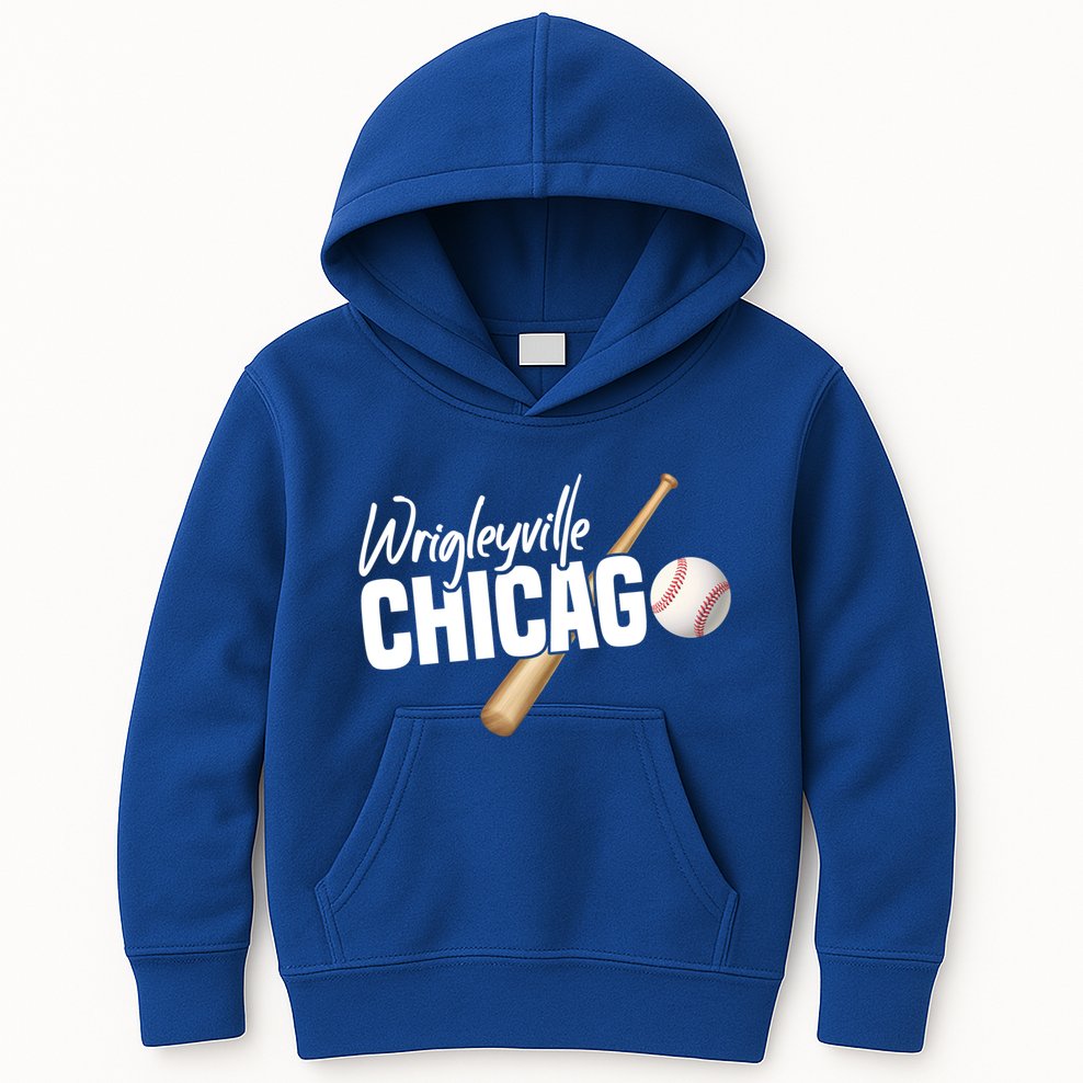 Wrigleyville Chicago Baseball American Gift Kids Hoodie