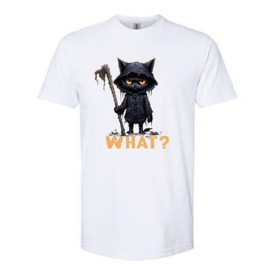 What Cat Black Cat Halloween Scary Cat Angry Cat Funny Softstyle® CVC T-Shirt