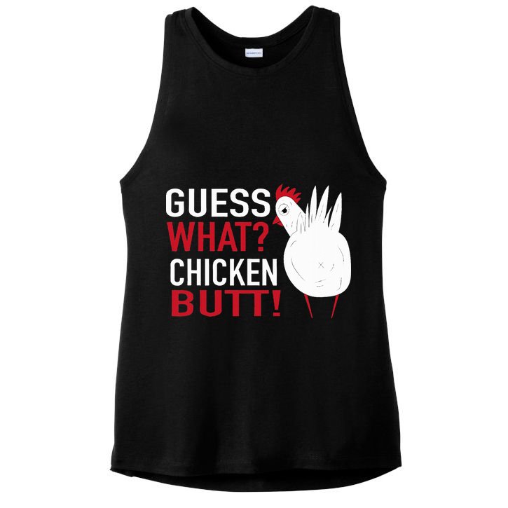 White Chicken Butt! Funny Design  Ladies PosiCharge Tri-Blend Wicking Tank
