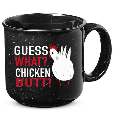 White Chicken Butt! Funny Design  15oz Campfire Ceramic Mug