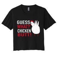 White Chicken Butt! Funny Design  Women's Crop Top Tee