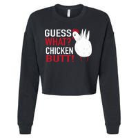 White Chicken Butt! Funny Design  Cropped Pullover Crew