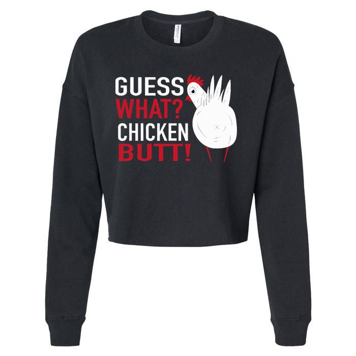 White Chicken Butt! Funny Design  Cropped Pullover Crew