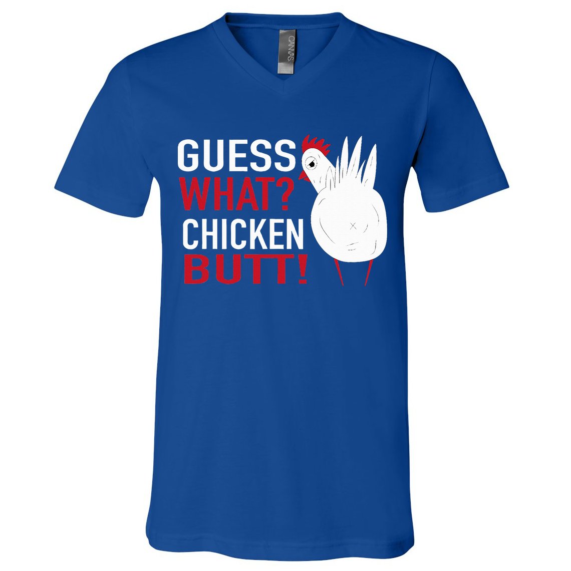 White Chicken Butt! Funny Design  V-Neck T-Shirt