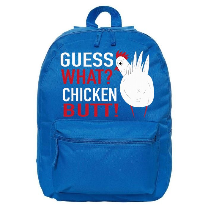White Chicken Butt! Funny Design  16 in Basic Backpack