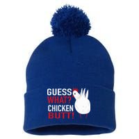 White Chicken Butt! Funny Design  Pom Pom 12in Knit Beanie