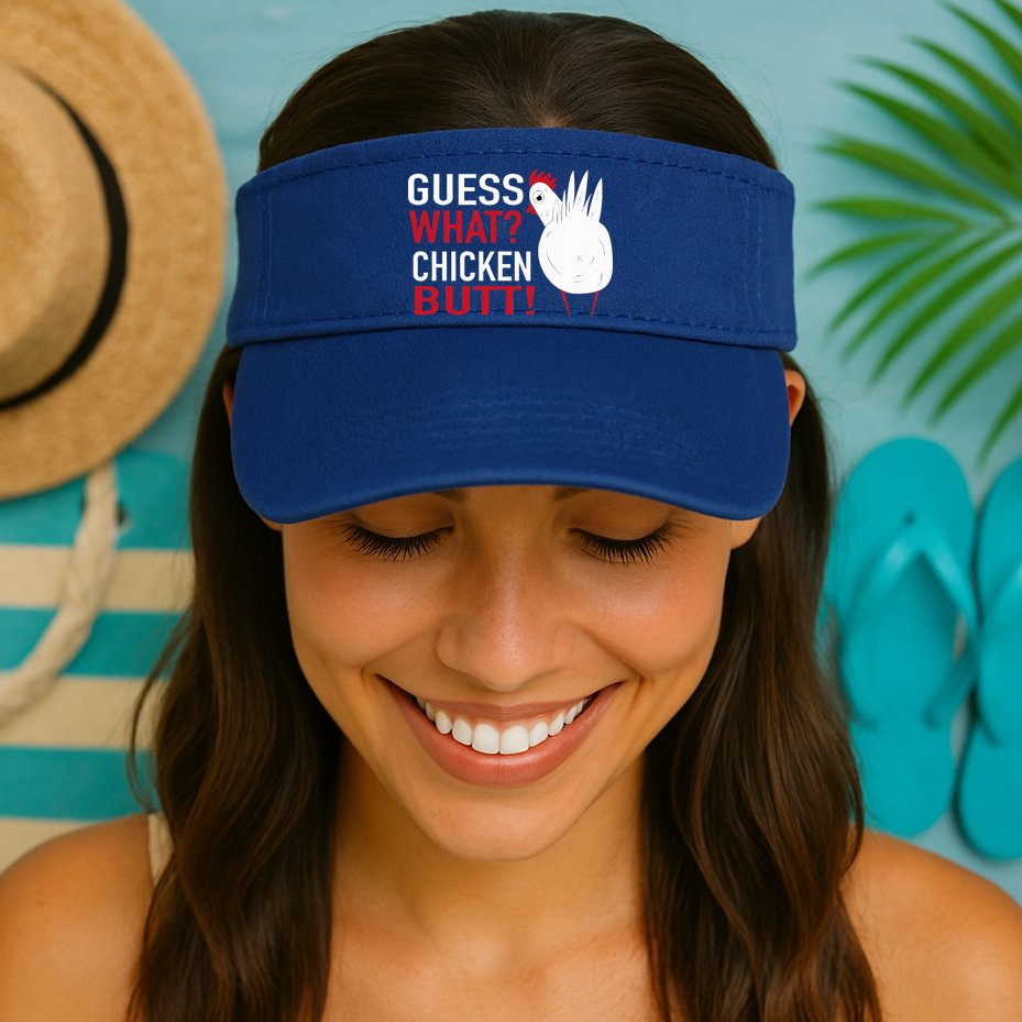 White Chicken Butt! Funny Design  Visor