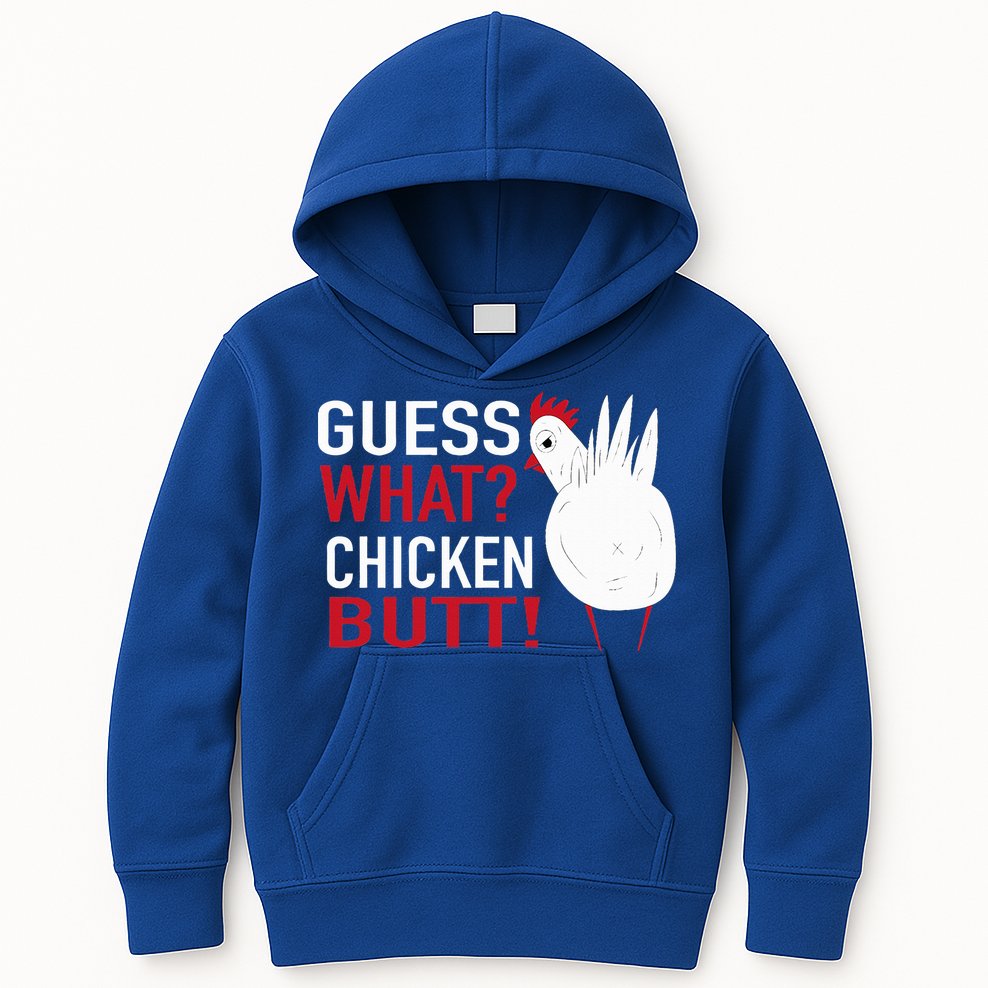White Chicken Butt! Funny Design  Kids Hoodie