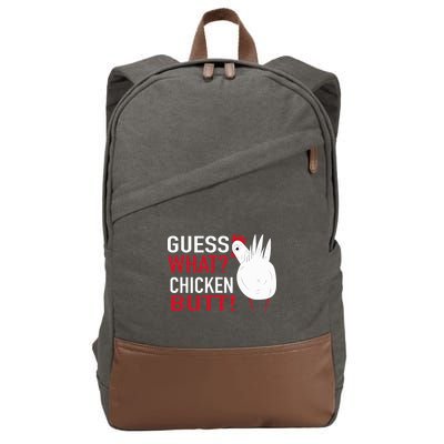 White Chicken Butt! Funny Design  Cotton Canvas Backpack