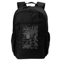 White Circuit Board Mother Board Computer Programmer Gift Daily Commute Backpack