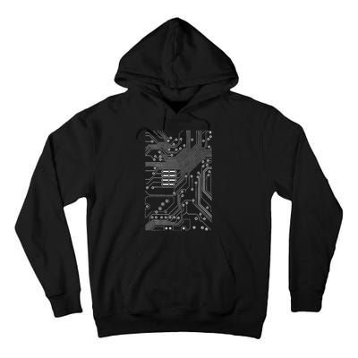 White Circuit Board Mother Board Computer Programmer Gift Tall Hoodie