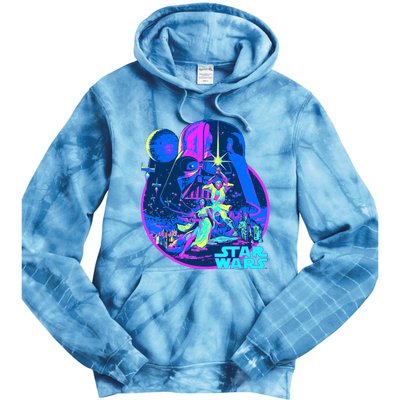 Wars Classic Bright Neon Poster Art Tie Dye Hoodie