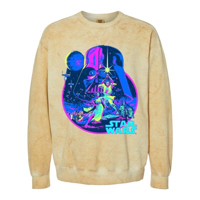 Wars Classic Bright Neon Poster Art Colorblast Crewneck Sweatshirt