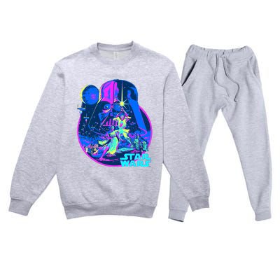 Wars Classic Bright Neon Poster Art Premium Crewneck Sweatsuit Set