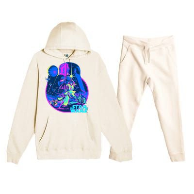 Wars Classic Bright Neon Poster Art Premium Hooded Sweatsuit Set