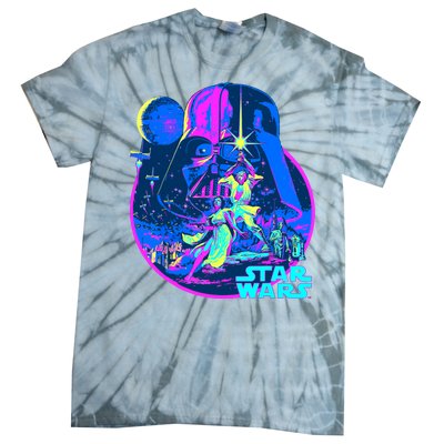 Wars Classic Bright Neon Poster Art Tie-Dye T-Shirt