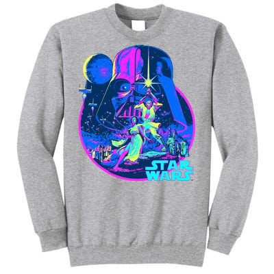 Wars Classic Bright Neon Poster Art Tall Sweatshirt