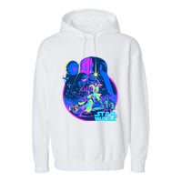 Wars Classic Bright Neon Poster Art Garment-Dyed Fleece Hoodie