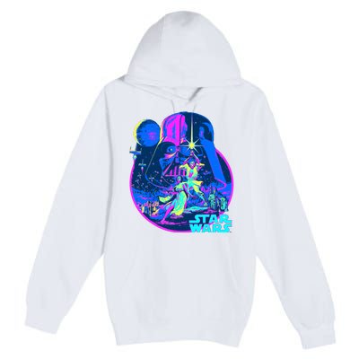 Wars Classic Bright Neon Poster Art Premium Pullover Hoodie