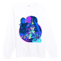 Wars Classic Bright Neon Poster Art Premium Crewneck Sweatshirt