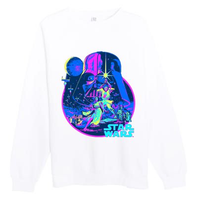 Wars Classic Bright Neon Poster Art Premium Crewneck Sweatshirt