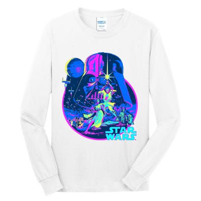 Wars Classic Bright Neon Poster Art Tall Long Sleeve T-Shirt