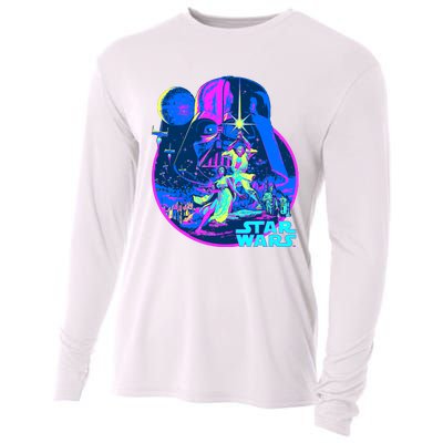 Wars Classic Bright Neon Poster Art Cooling Performance Long Sleeve Crew