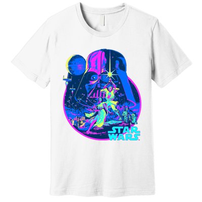 Wars Classic Bright Neon Poster Art Premium T-Shirt