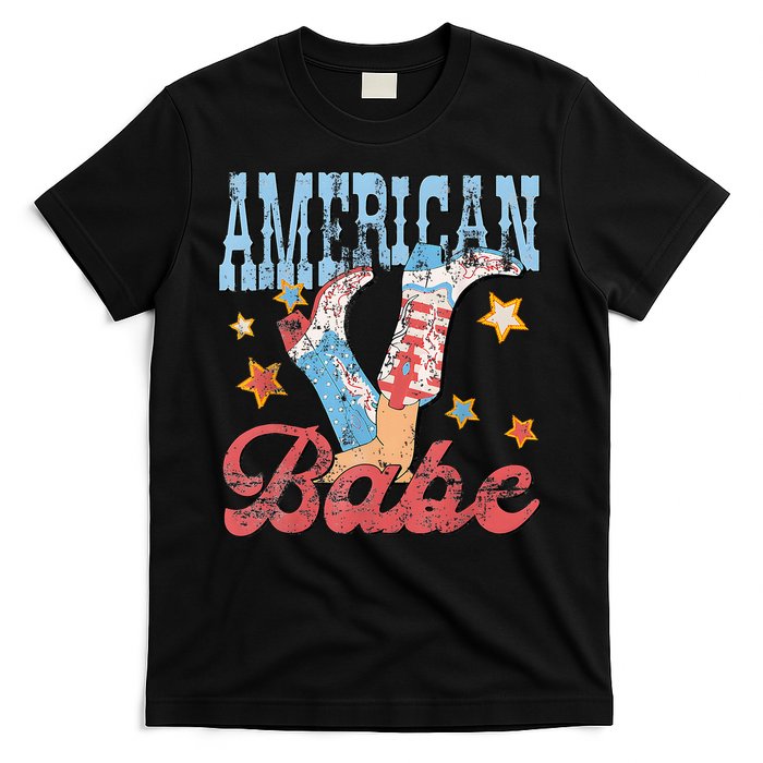 Western Cowgirl Boots Retro American Girl Babe T-Shirt