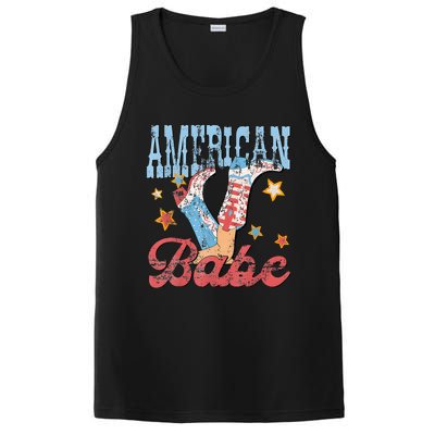 Western Cowgirl Boots Retro American Girl Babe PosiCharge Competitor Tank