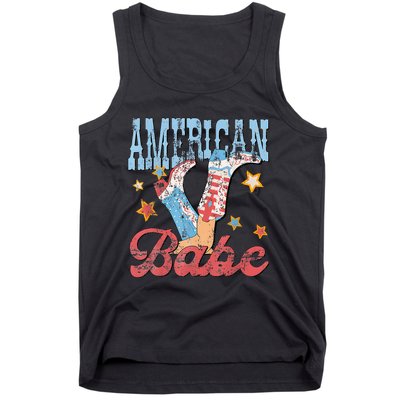 Western Cowgirl Boots Retro American Girl Babe Tank Top