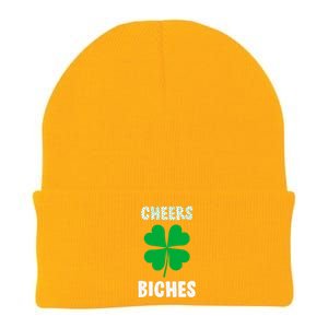 Womens Cheers Bitches Funny St Patricks Day Gifts Women Knit Cap Winter Beanie