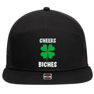 Womens Cheers Bitches Funny St Patricks Day Gifts Women 7 Panel Mesh Trucker Snapback Hat