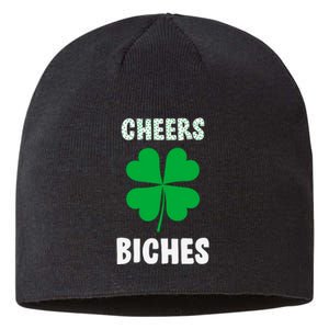 Womens Cheers Bitches Funny St Patricks Day Gifts Women Sustainable Beanie