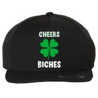 Womens Cheers Bitches Funny St Patricks Day Gifts Women Wool Snapback Cap