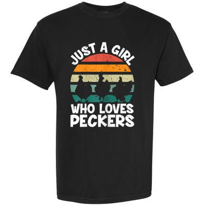 Womens Chicken Butt A Girl Who Loves Peckers Chicken Garment-Dyed Heavyweight T-Shirt