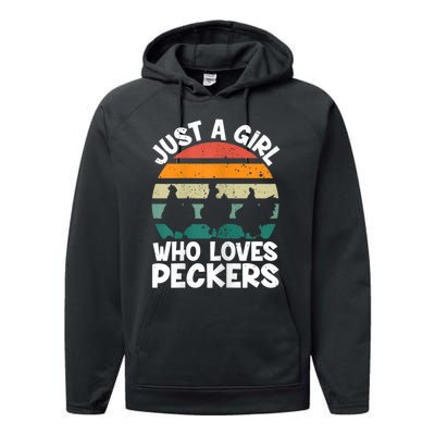 Womens Chicken Butt A Girl Who Loves Peckers Chicken Performance Fleece Hoodie