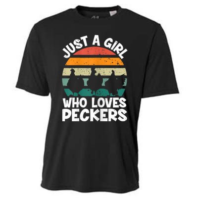 Womens Chicken Butt A Girl Who Loves Peckers Chicken Cooling Performance Crew T-Shirt