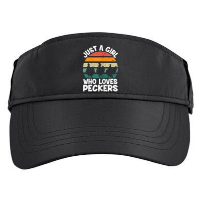 Womens Chicken Butt A Girl Who Loves Peckers Chicken Adult Drive Performance Visor