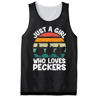 Womens Chicken Butt A Girl Who Loves Peckers Chicken Mesh Reversible Basketball Jersey Tank