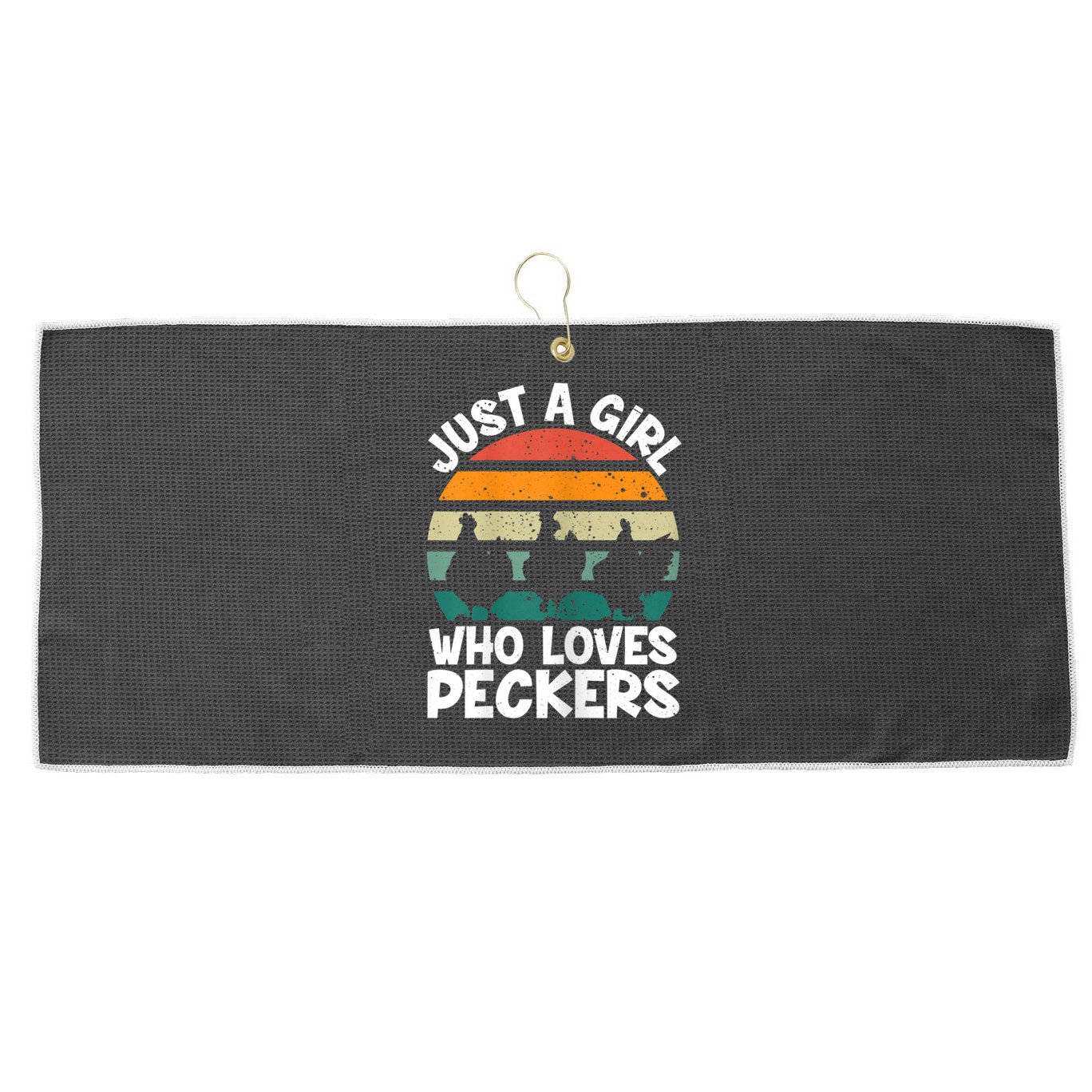 Womens Chicken Butt A Girl Who Loves Peckers Chicken Large Microfiber Waffle Golf Towel