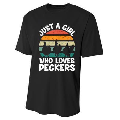 Womens Chicken Butt A Girl Who Loves Peckers Chicken Performance Sprint T-Shirt