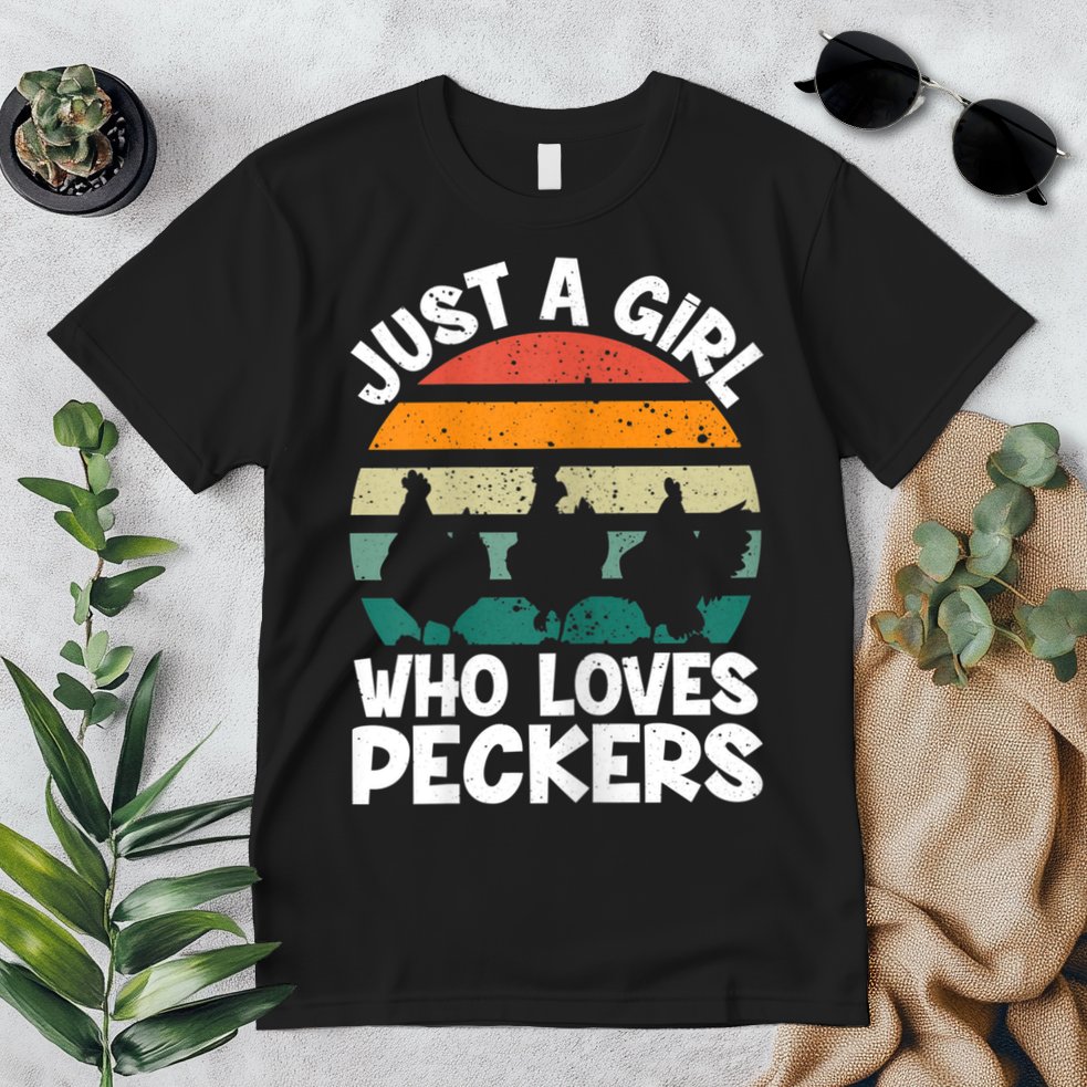 Womens Chicken Butt A Girl Who Loves Peckers Chicken Premium T-Shirt
