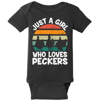 Womens Chicken Butt A Girl Who Loves Peckers Chicken Baby Bodysuit