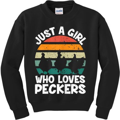 Womens Chicken Butt A Girl Who Loves Peckers Chicken Kids Sweatshirt