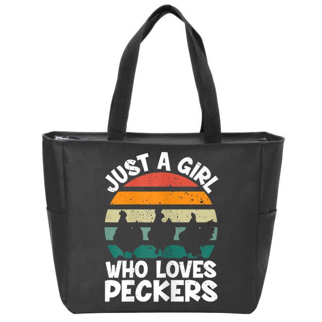 Womens Chicken Butt A Girl Who Loves Peckers Chicken Zip Tote Bag