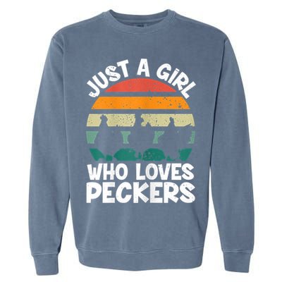 Womens Chicken Butt A Girl Who Loves Peckers Chicken Garment-Dyed Sweatshirt